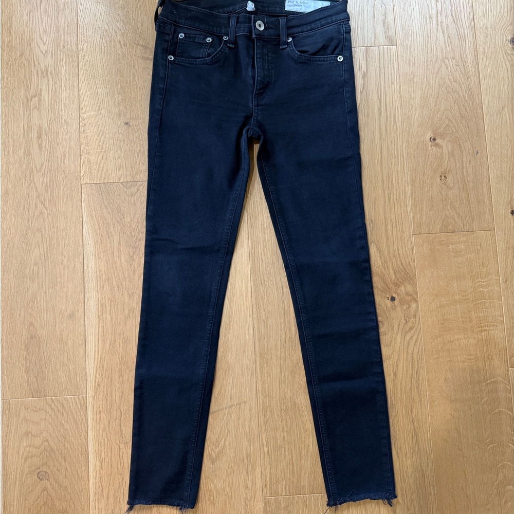 Rag & Bone Black Ankle Skinny Jeans